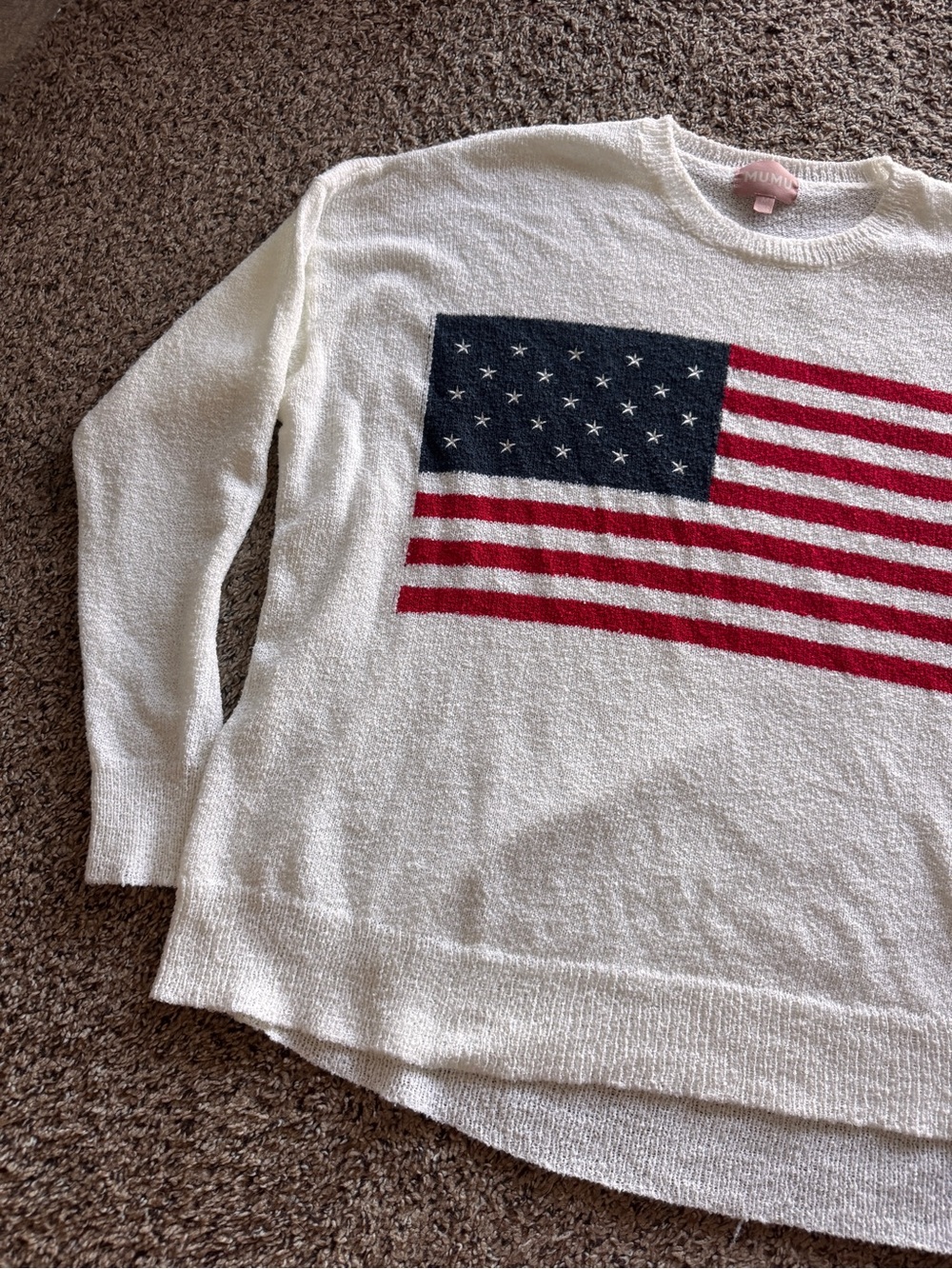 Show Me Your Mumu USA July American Flag Woodsy Summer Sweater Women’s medium - Picture 2 of 10